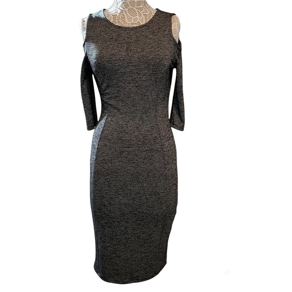 orsay dress open cold shoulder midi dress heater 3/4 sleeves size 38 Europe 6 US - Picture 1 of 14